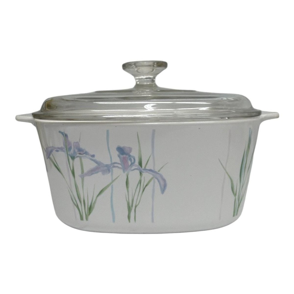 Corning Ware Shadow Iris 3-Liter Casserole Dish A-3-B Pyrex Glass Lid A 9 C EUC